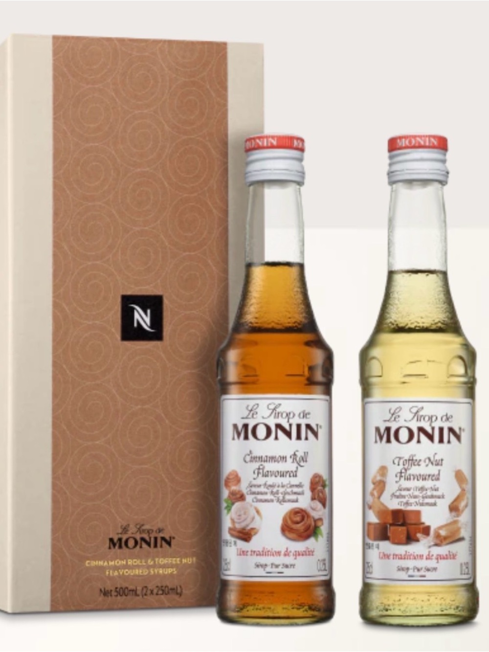 Monin® Syrup Kit - Limited edition Cinnamon Roll & Toffee Nut - 250 ml each